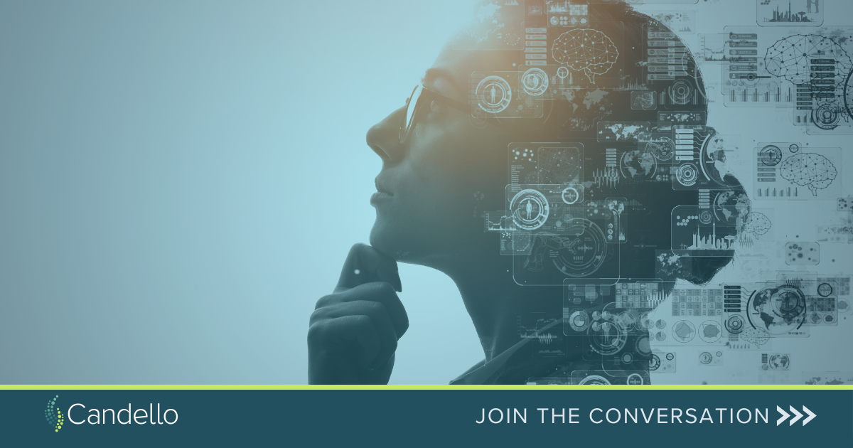 woman contemplating data, computers, technology, etc.