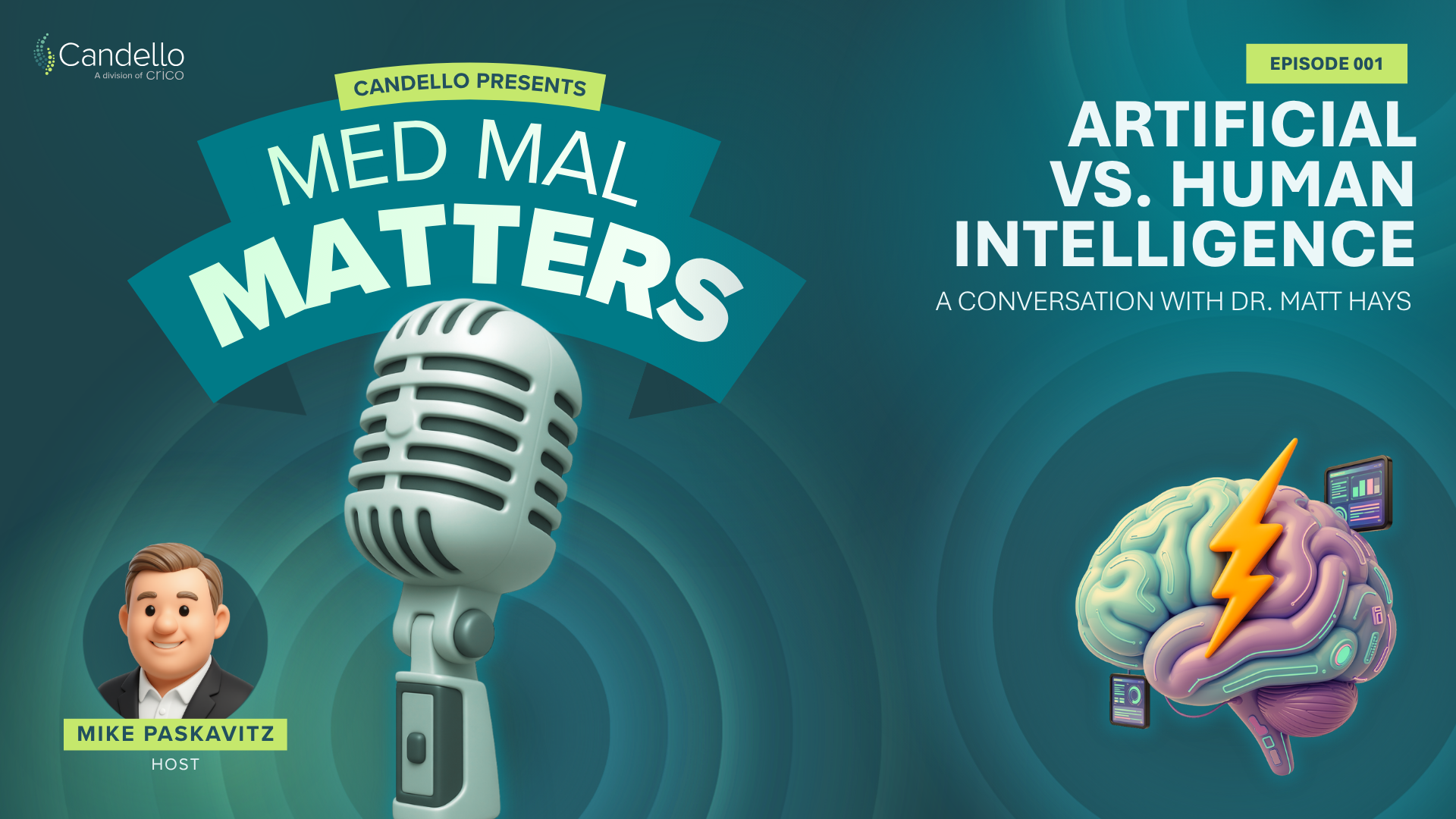 Illustration of Mike P and a mic and a brain