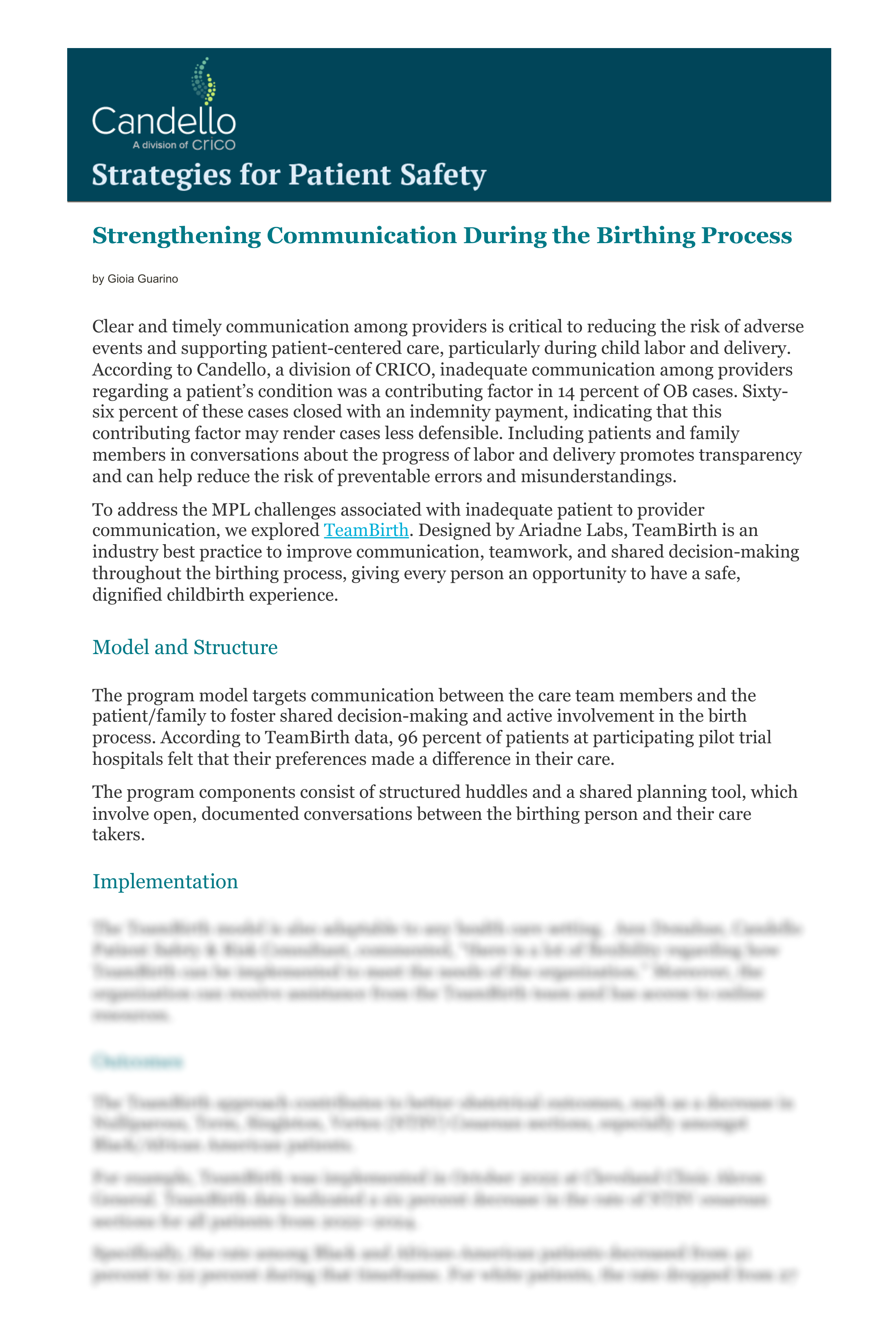 Teambirth Preview Page 1