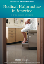 Cover for Medmal Practice in America report